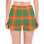 Irish Saint Patrick's Day Tartan Print Women's Split Running Shorts