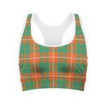Irish Saint Patrick's Day Tartan Print Women's Sports Bra