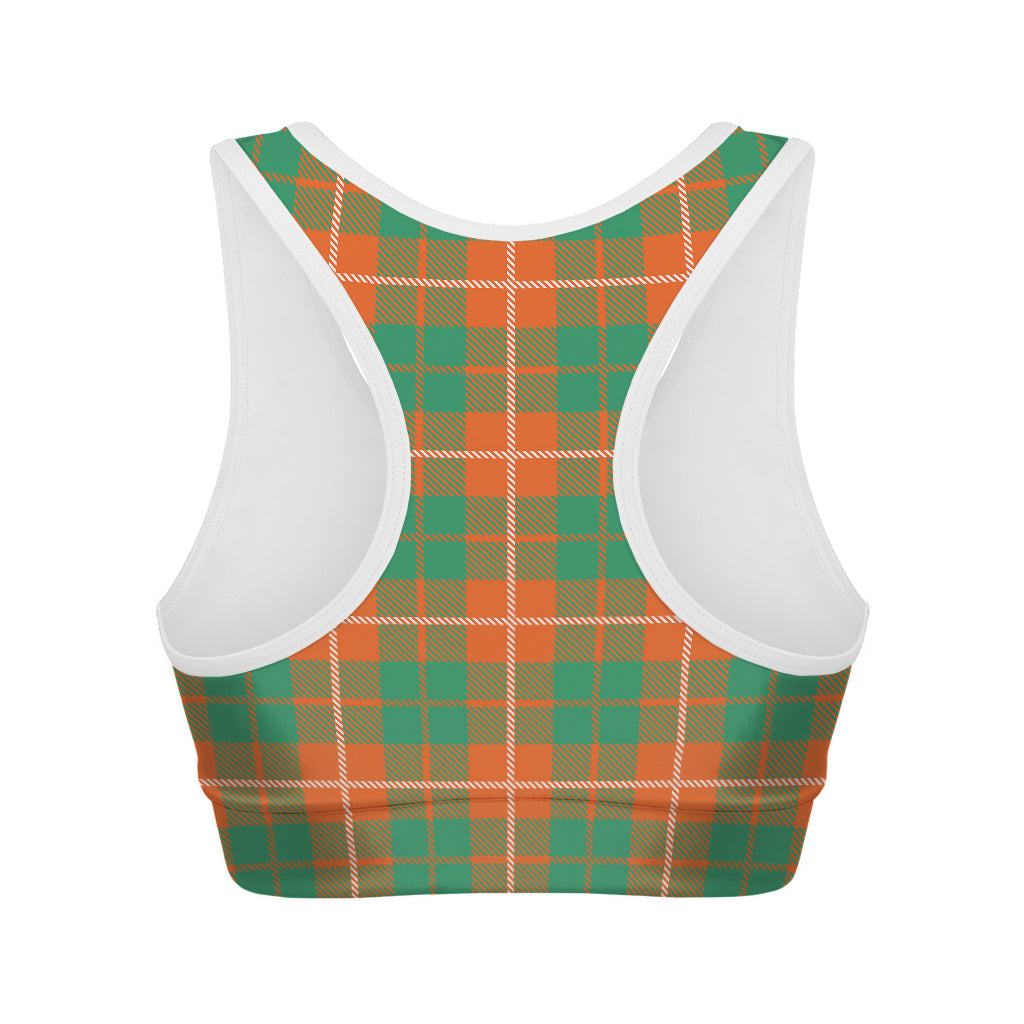 Irish Saint Patrick's Day Tartan Print Women's Sports Bra