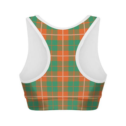 Irish Saint Patrick's Day Tartan Print Women's Sports Bra