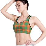 Irish Saint Patrick's Day Tartan Print Women's Sports Bra