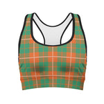Irish Saint Patrick's Day Tartan Print Women's Sports Bra