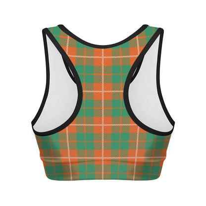 Irish Saint Patrick's Day Tartan Print Women's Sports Bra