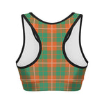 Irish Saint Patrick's Day Tartan Print Women's Sports Bra