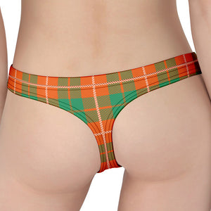 Irish Saint Patrick's Day Tartan Print Women's Thong