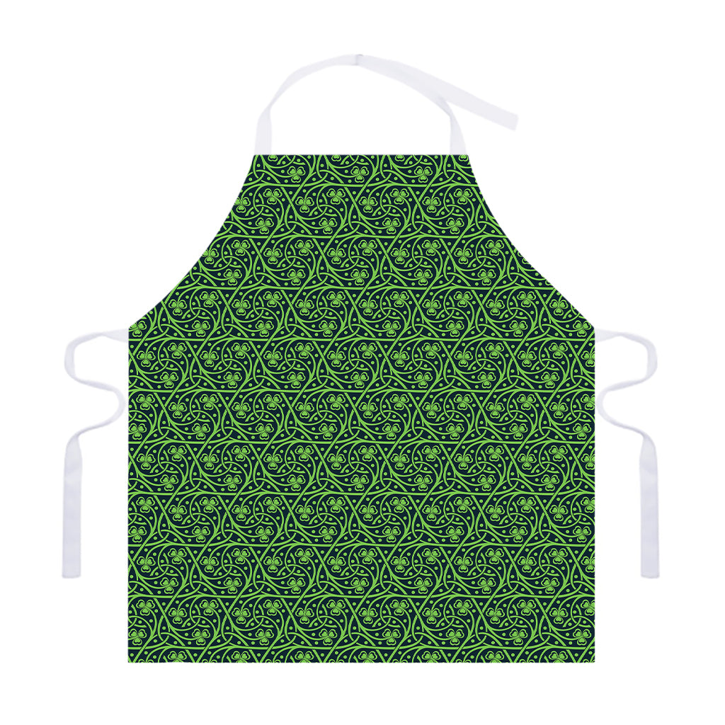 Irish Shamrock Pattern Print Adjustable Apron