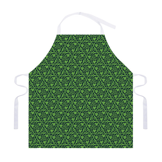 Irish Shamrock Pattern Print Adjustable Apron
