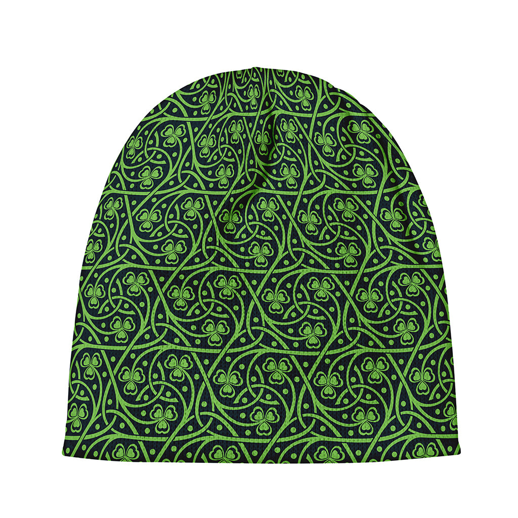 Irish Shamrock Pattern Print Beanie