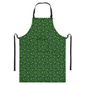 Irish Shamrock Pattern Print Bib Apron With Pocket