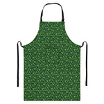 Irish Shamrock Pattern Print Bib Apron With Pocket