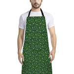 Irish Shamrock Pattern Print Bib Apron With Pocket