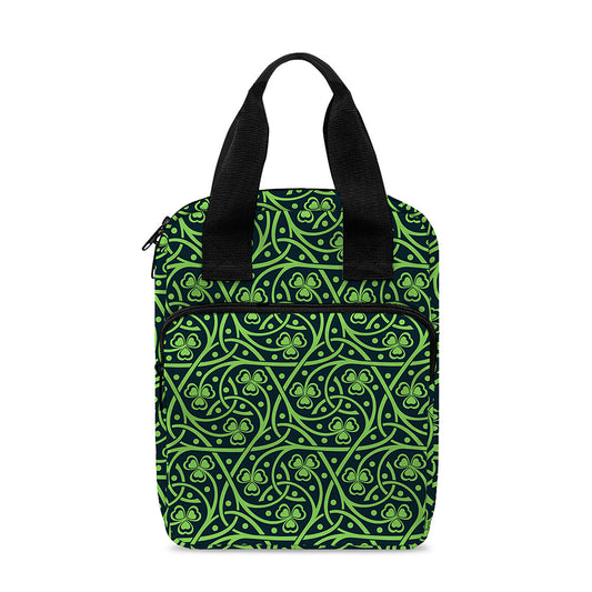 Irish Shamrock Pattern Print Bible Tote Bag