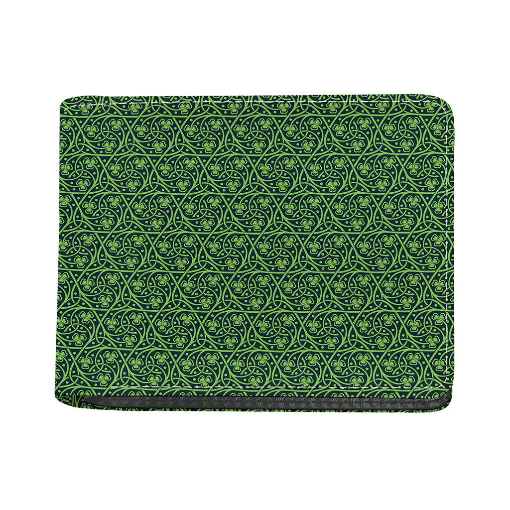 Irish Shamrock Pattern Print Bifold Wallet