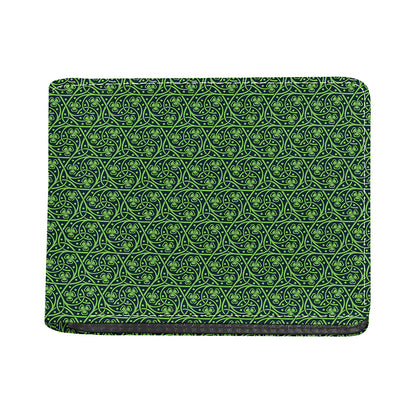 Irish Shamrock Pattern Print Bifold Wallet