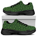 Irish Shamrock Pattern Print Black Chunky Shoes