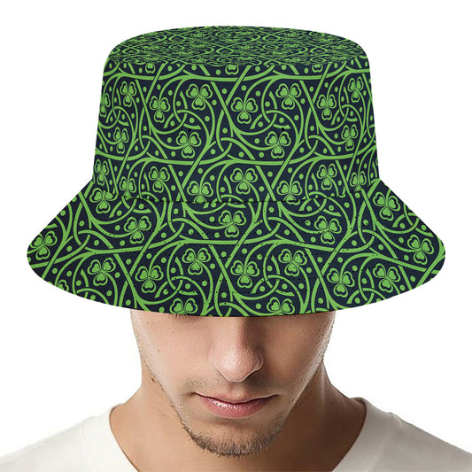 Irish Shamrock Pattern Print Bucket Hat