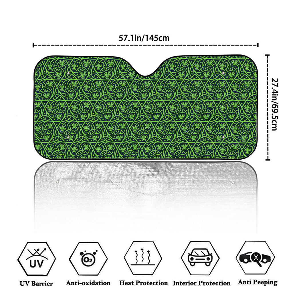 Irish Shamrock Pattern Print Car Windshield Sun Shade