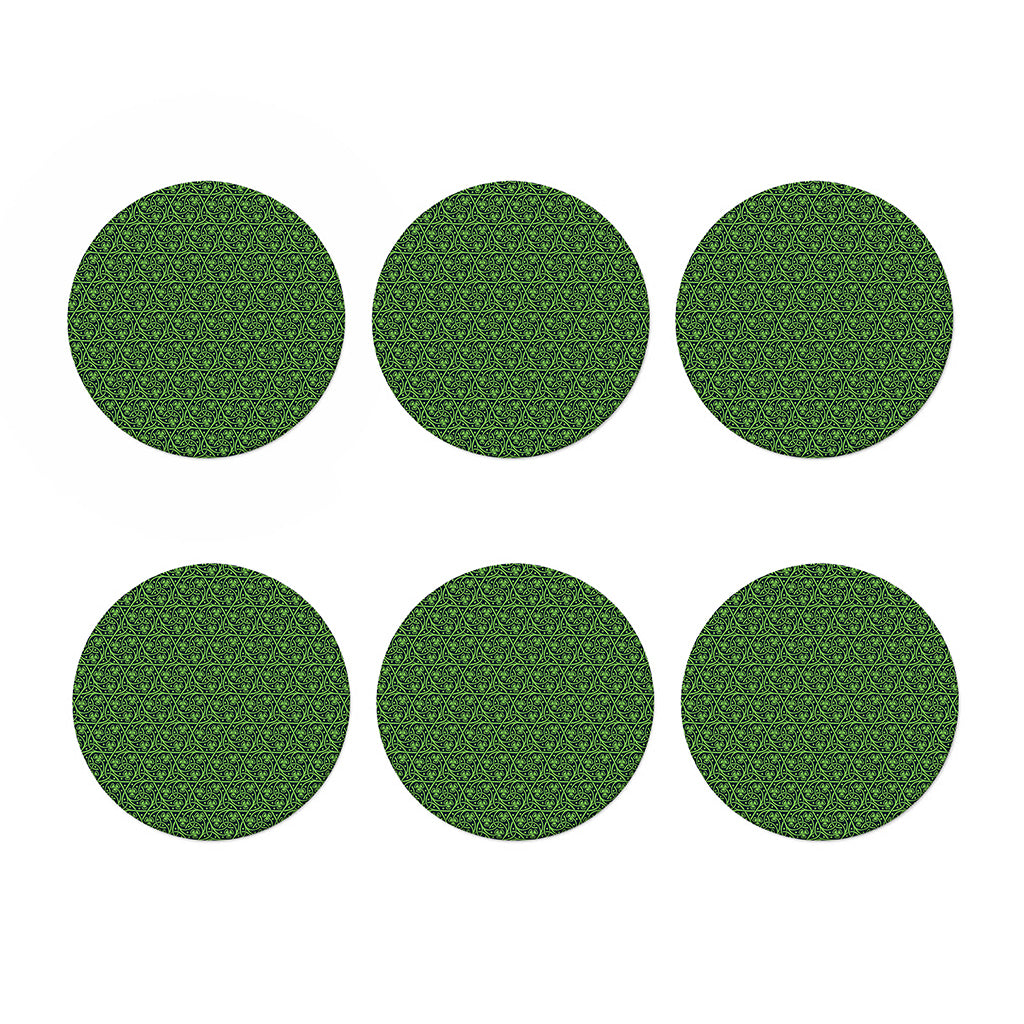 Irish Shamrock Pattern Print Coaster Set