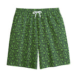 Irish Shamrock Pattern Print Cotton Shorts