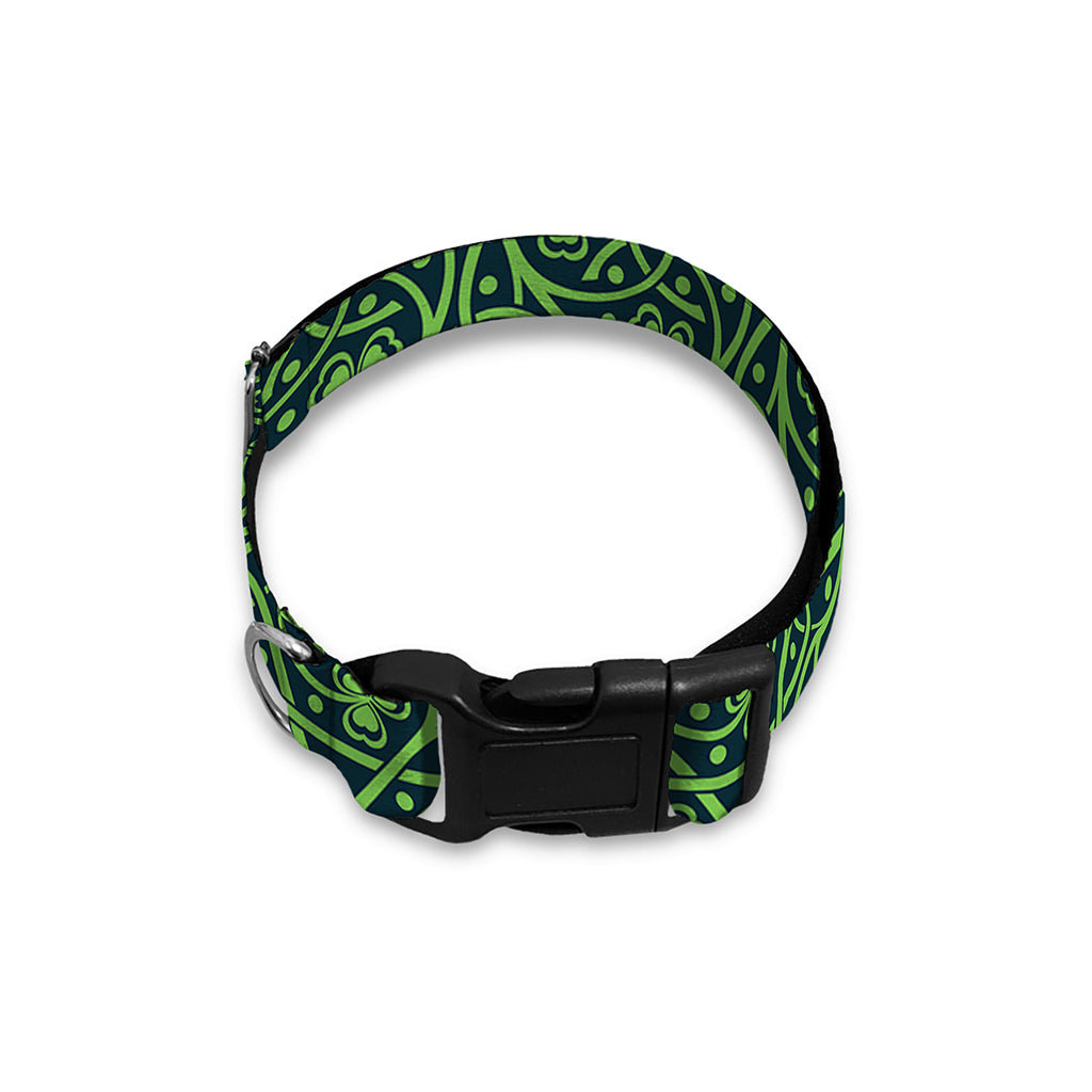 Irish Shamrock Pattern Print Dog Collar