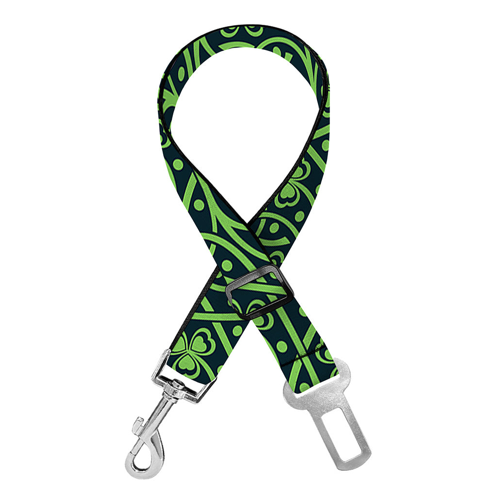 Irish Shamrock Pattern Print Dog Seat Belt