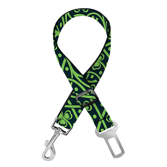 Irish Shamrock Pattern Print Dog Seat Belt
