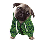 Irish Shamrock Pattern Print Dog Zip Up Hoodie