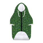 Irish Shamrock Pattern Print Dog Zip Up Hoodie