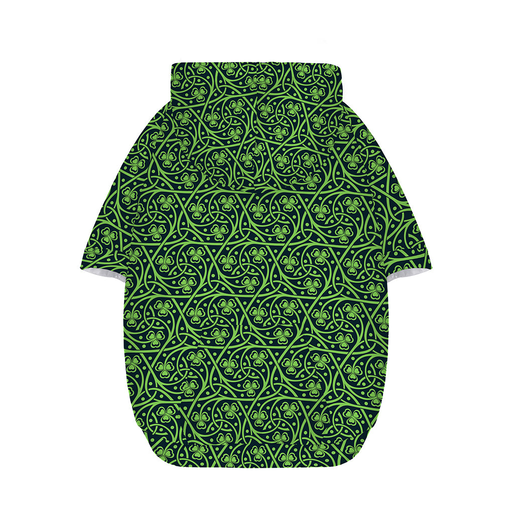 Irish Shamrock Pattern Print Dog Zip Up Hoodie