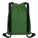 Irish Shamrock Pattern Print Drawstring Backpack