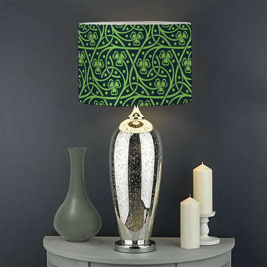Irish Shamrock Pattern Print Drum Lamp Shade