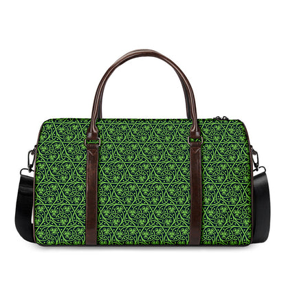 Irish Shamrock Pattern Print Duffle Bag