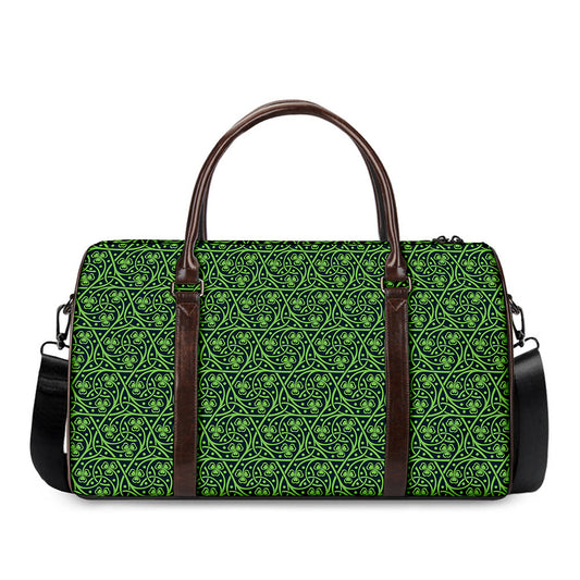 Irish Shamrock Pattern Print Duffle Bag