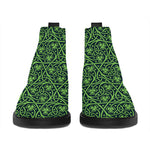 Irish Shamrock Pattern Print Flat Ankle Boots