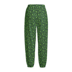 Irish Shamrock Pattern Print Fleece Lined Knit Pants