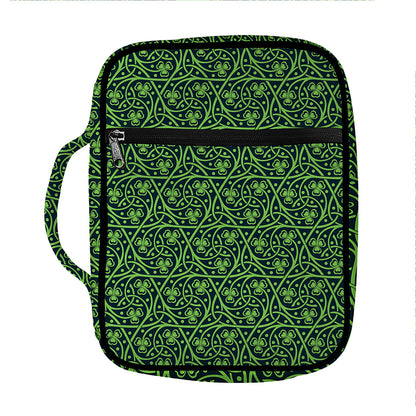 Irish Shamrock Pattern Print Front Pocket Bible Bag