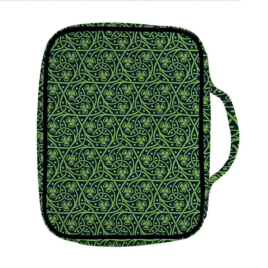 Irish Shamrock Pattern Print Front Pocket Bible Bag