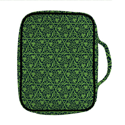 Irish Shamrock Pattern Print Front Pocket Bible Bag