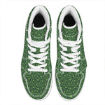 Irish Shamrock Pattern Print High Top Leather Sneakers