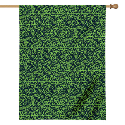 Irish Shamrock Pattern Print House Flag