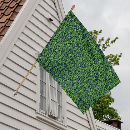 Irish Shamrock Pattern Print House Flag