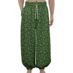 Irish Shamrock Pattern Print Lantern Pants