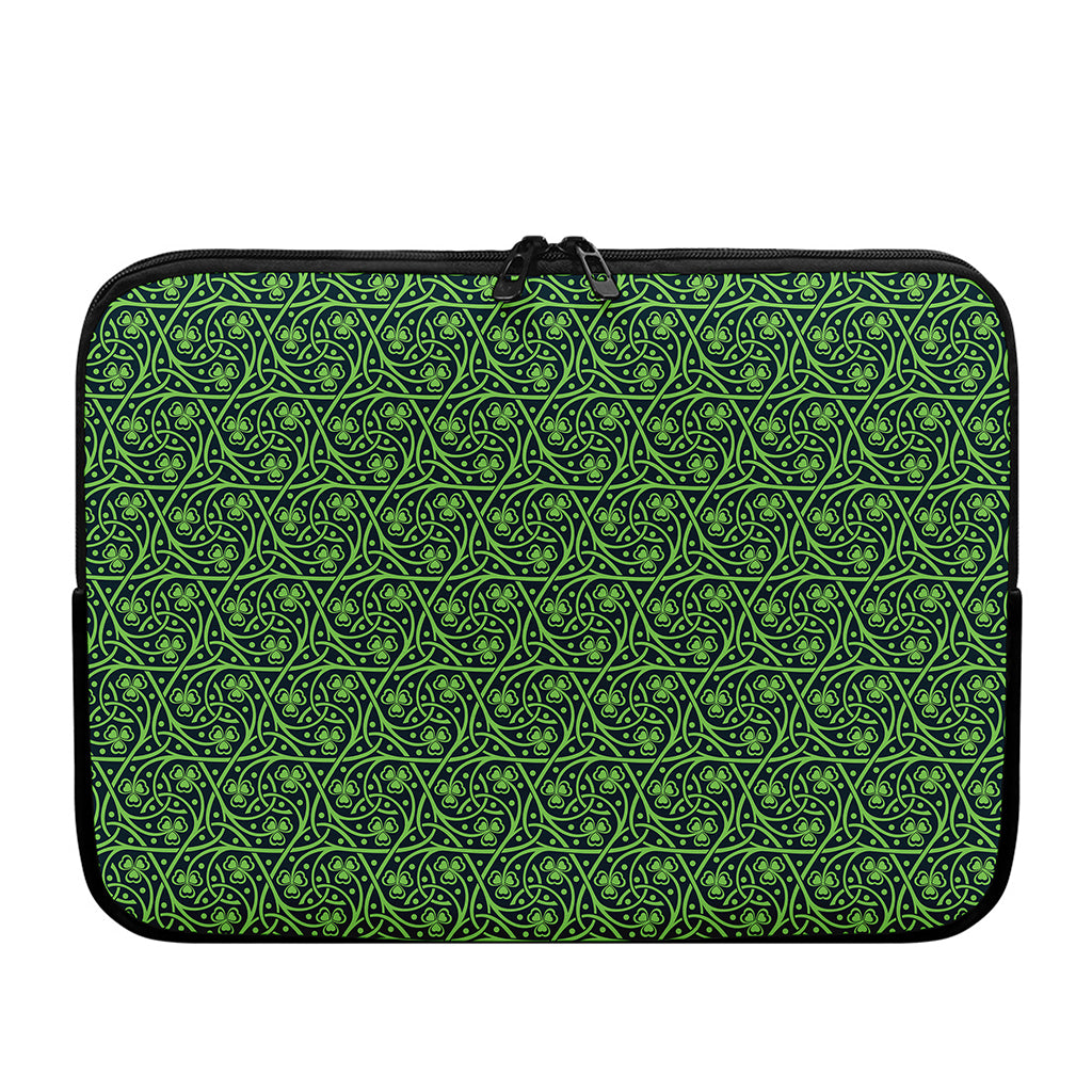 Irish Shamrock Pattern Print Laptop Sleeve