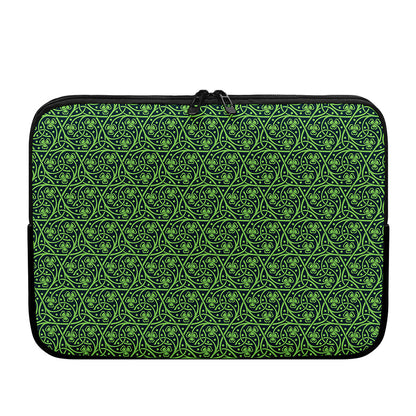 Irish Shamrock Pattern Print Laptop Sleeve