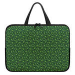 Irish Shamrock Pattern Print Laptop Sleeve With Handle