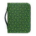 Irish Shamrock Pattern Print Leather Bible Cover