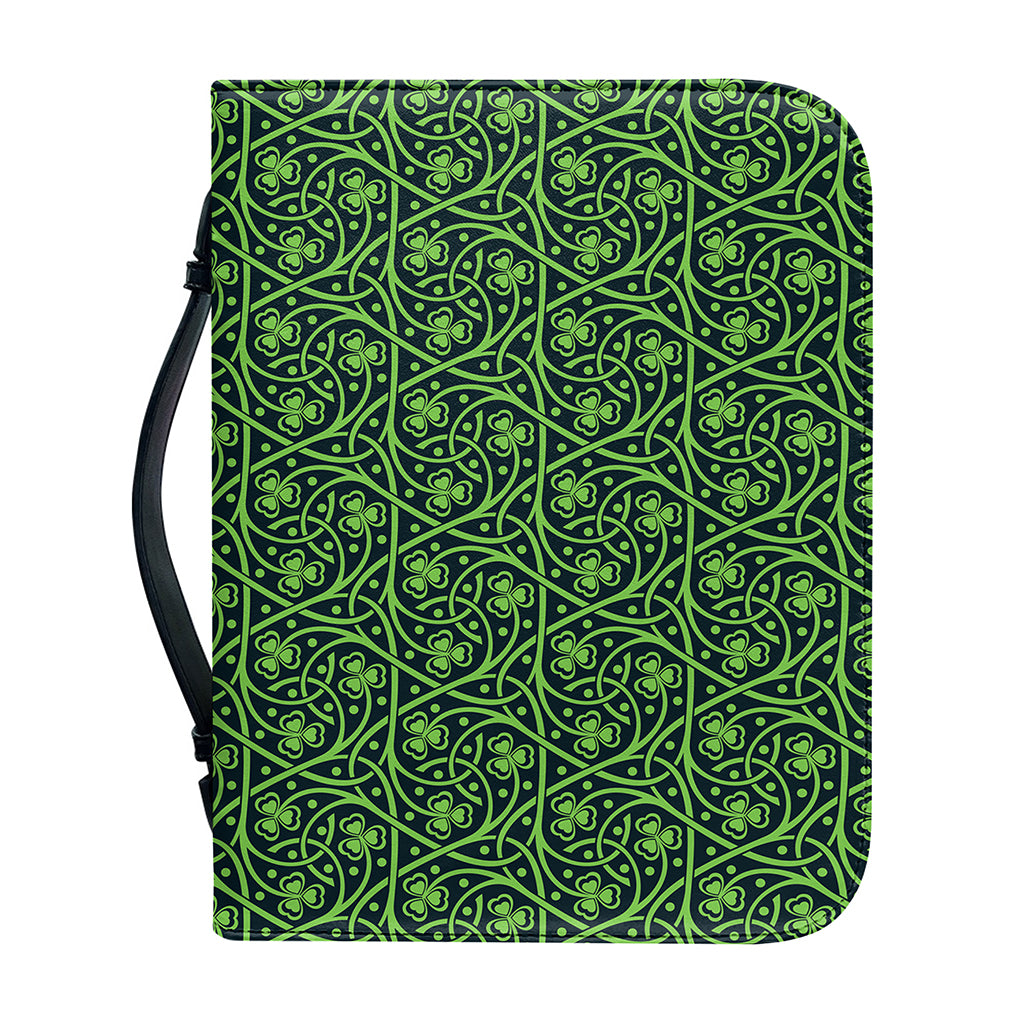 Irish Shamrock Pattern Print Leather Bible Cover