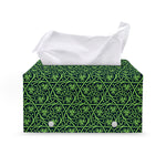 Irish Shamrock Pattern Print Leather Tissue Box Cover
