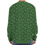 Irish Shamrock Pattern Print Long Sleeve Baseball Jersey