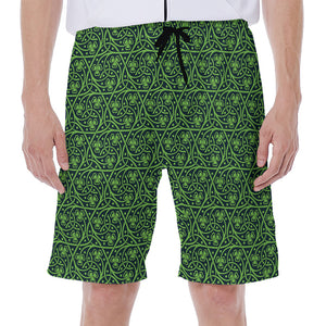 Irish Shamrock Pattern Print Men's Beach Shorts